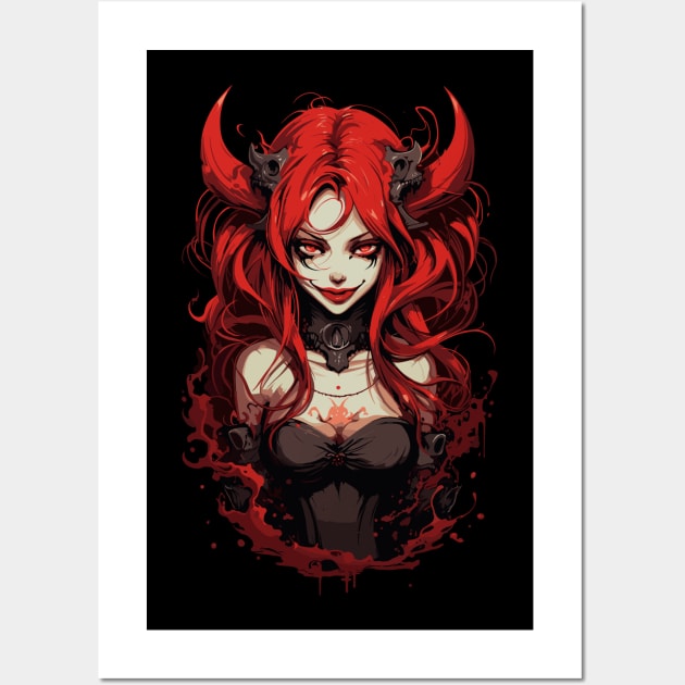 Anime Devil Girl Wall Art by Atomic Blizzard